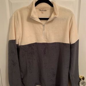 Fuzzy quarter zip sweater